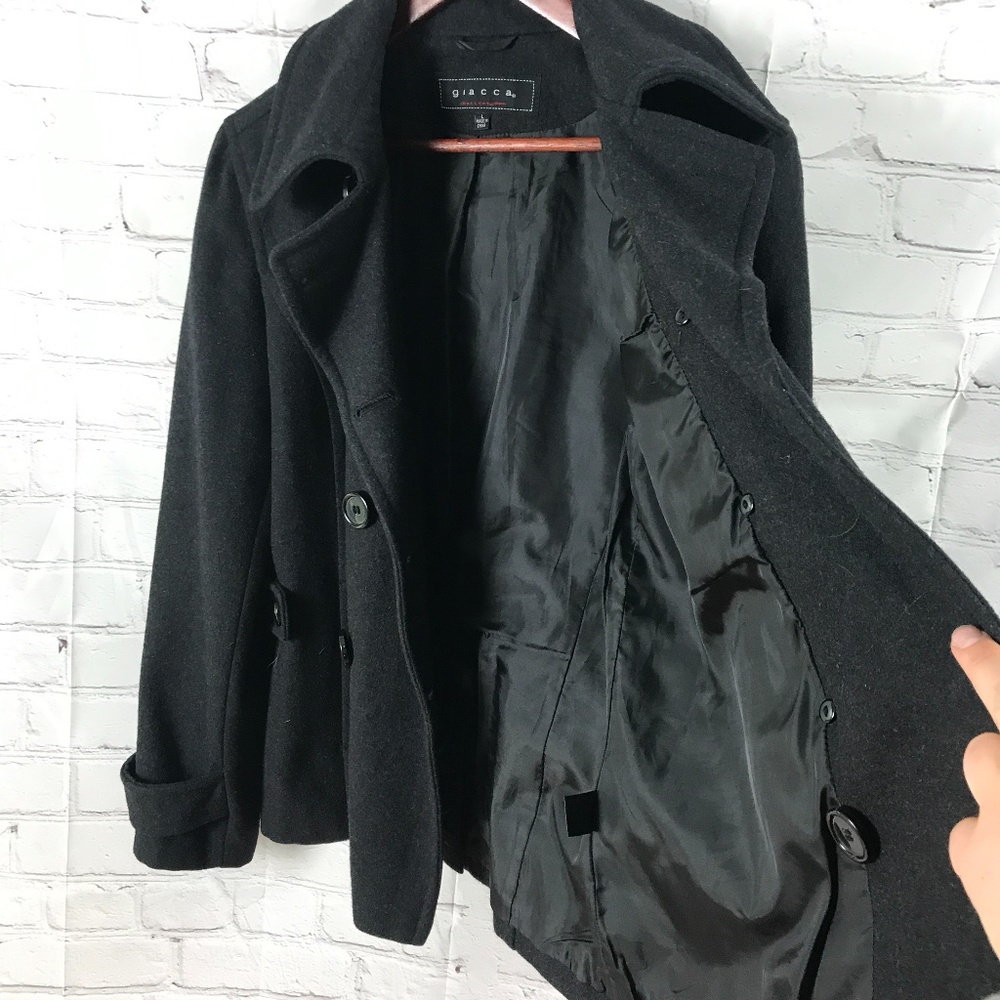 Giacca wool heather gray pea coat - Picture 7 of 9